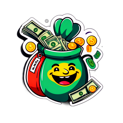 Wesoły projekt stickeru o nowym podatku