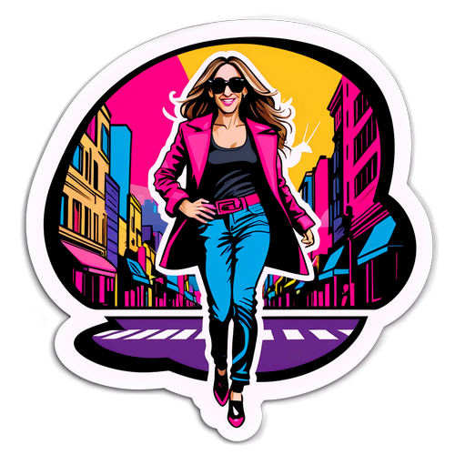 Nowoczesna naklejka z Sarah Jessica Parker