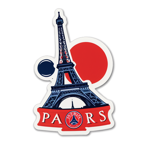 Stiker Logo PSG dengan Eiffel Tower