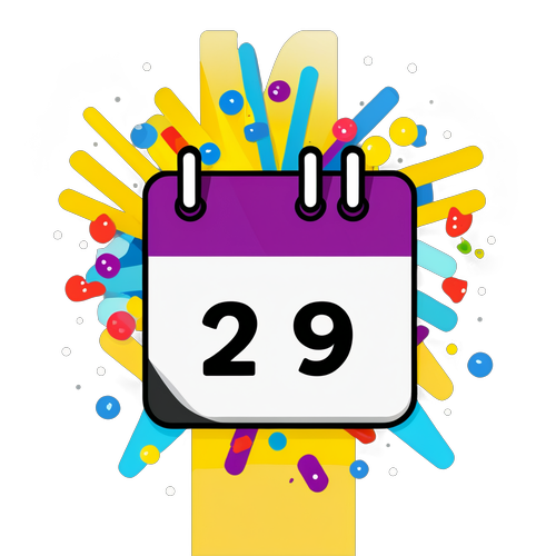 Autocollant de calendrier avec fête