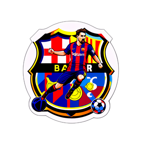 Actionreiche Sticker-Design für das Spiel FC Barcelona gegen Atlético Madrid