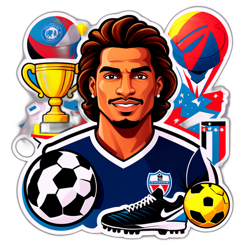 Стильний портрет Фабіо Уордлі з футбольними елементами