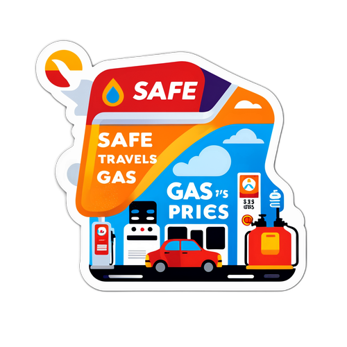 Sticker xe hơi với câu nói "Chúc bạn có những chuyến đi an toàn với giá xăng hôm nay!"