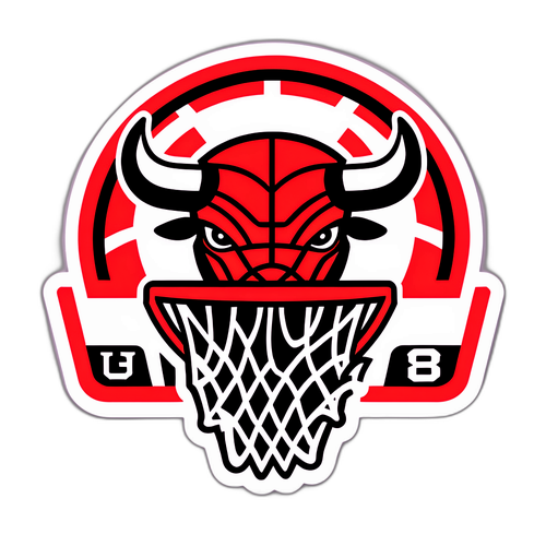 Adesivo de Basquete: Competição Bulls vs. Nets