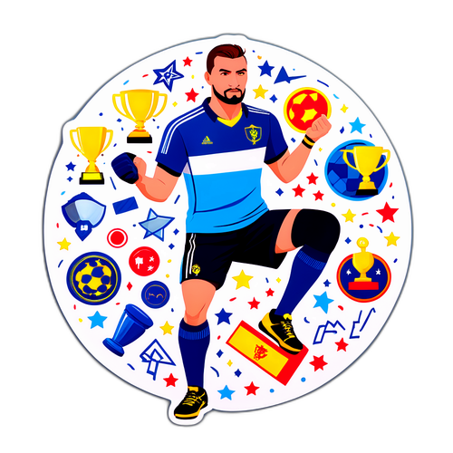 Samolepka s Miroslavem Dubovickým v akční pozici