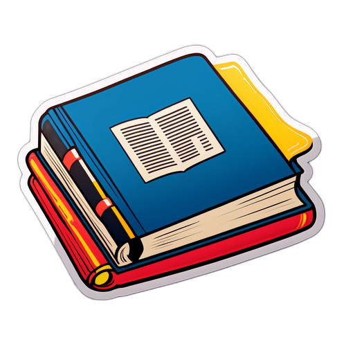 Etichetă cu carte deschisă simbolizând cunoaștere și educație