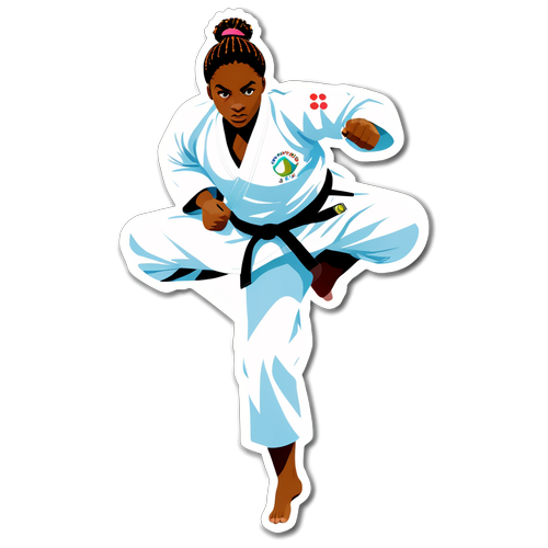 Ontdek de Krachtigste Judo Sticker van Clarisse Agbegnenou voor de JO 2024 – Perfect voor Fans!