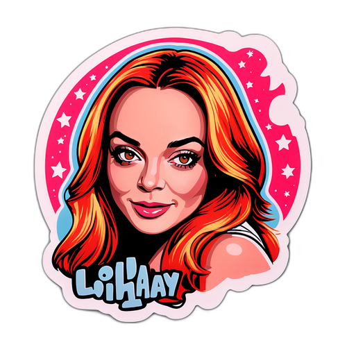 Nostalgisk klistermärke av Lindsay Lohan