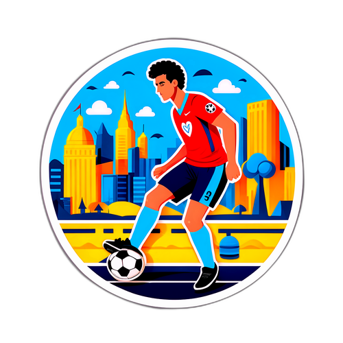 Ilustração Estilizada de Amor pela Cidade e Futebol