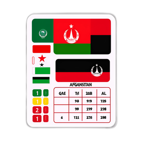 아프가니스탄과 UAE의 일정을 나타내는 일러스트 스티커