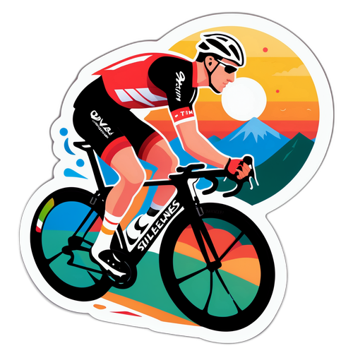 Artistieke Weergave van Tim Wellens Fietsend
