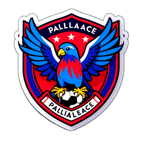 Логотип Crystal Palace зі стилізованим птахом на фоні футбольного поля