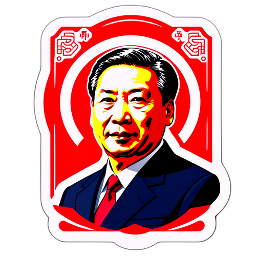反映習近平政策的貼紙設計