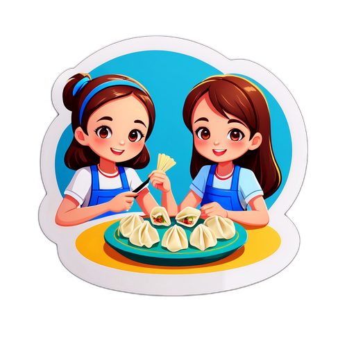 年轻人轻松包饺子