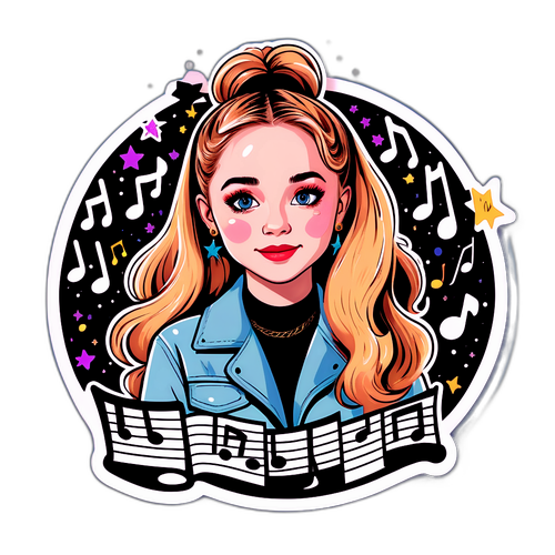 Retro-futuristisk klistremerke av Sabrina Carpenter