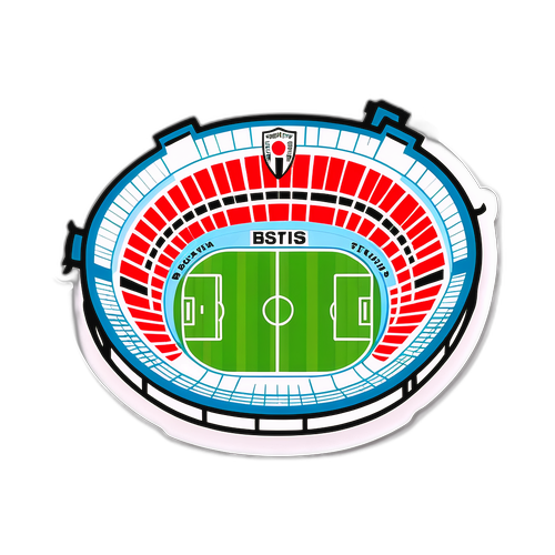 Sticker van het Besiktas stadion gevuld met fans