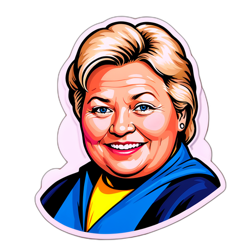 Erna Solberg i superheltstil