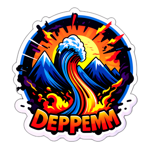 Dramatisches Aufkleberdesign für "Deprem"