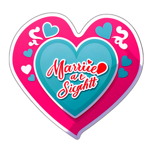 Romantisk klistermärke för 'Gift vid första ögonkastet'