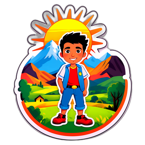 Diseño de un cartoon de Carlos Casares en el campo argentino