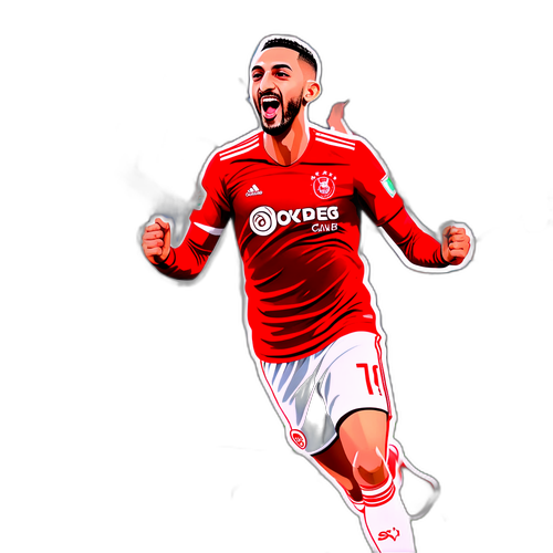 Illustration de Ziyech célébrant un but