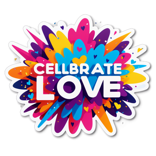 Celebrate Love Confetti Sticker