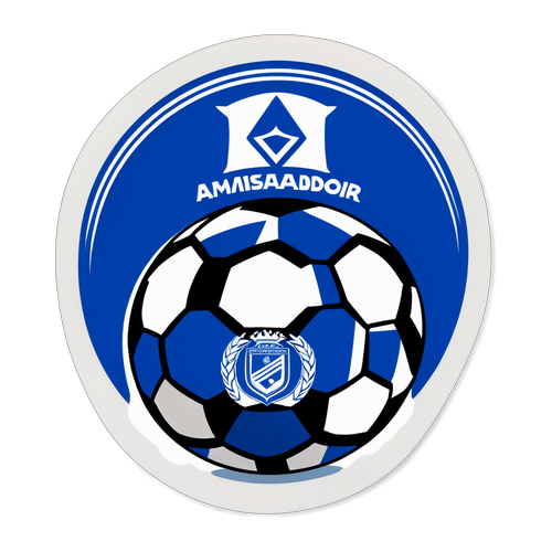 Sticker de Millonarios con balón de fútbol y frase 'Embajador Pasión'