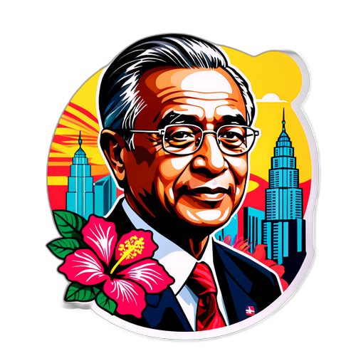 Isang Sticker ng Portrait ni Mahathir Mohamad