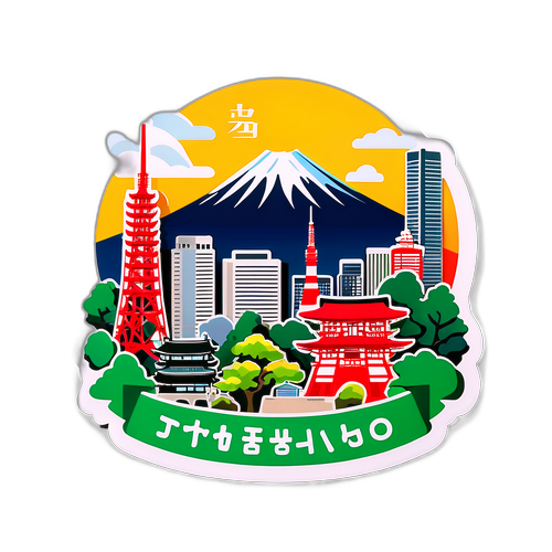 東京の観光名所を紹介するステッカー