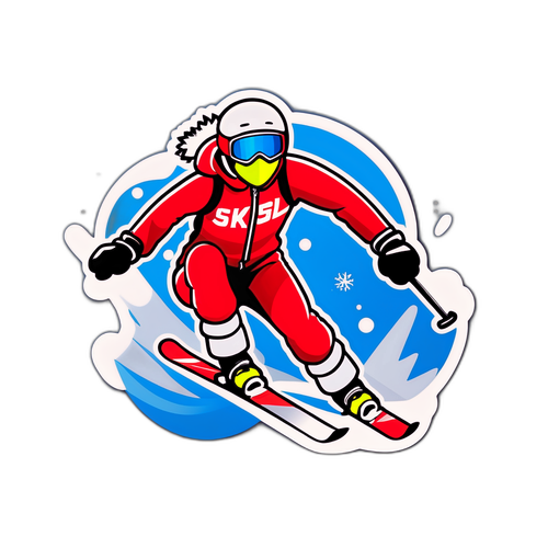 冬季运动滑雪贴纸