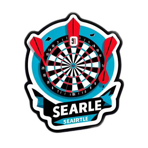 A darts versenyt megörökítő matrica