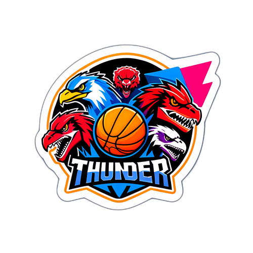 Emblema do Thunder com Dragões e Basquete