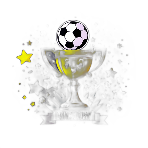 Autocolant festiv cu un trofeu de fotbal