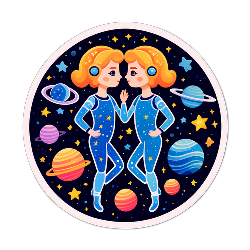 Космічний малюнок знака зодіаку Близнюки