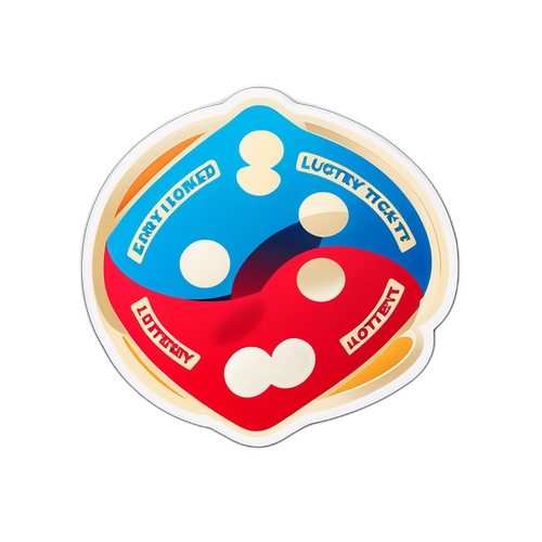 Sticker thiết kế với số lượng vé số may mắn cao, kết hợp với biểu tượng may mắn