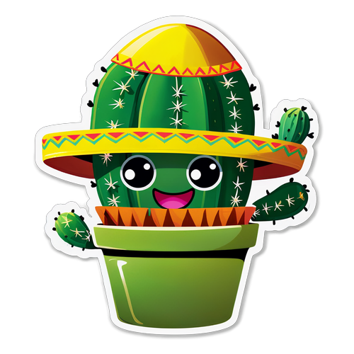 Vrolijke Cactus met Sombrero