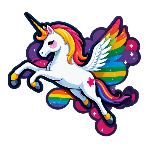 Unbelievably Magical! Watch This Unicorn Soar Over a Glittery Rainbow!