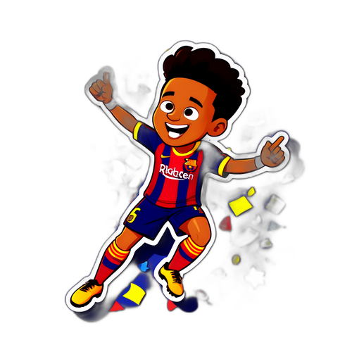 Kibanda cha Kuchora Cha Mchezaji wa Barcelona Akisherehekea