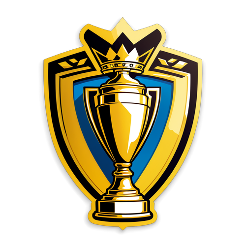 Shocking Sticker Design: Premier League Trophy with Gold Accents You've Never Seen Before!