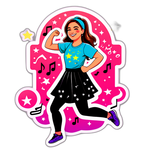 Vrolijke sticker van dansende Addison Rae