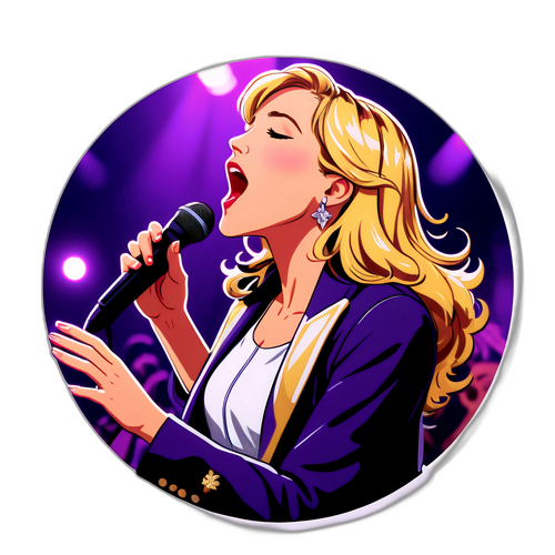 Jeanne chantant sur scène