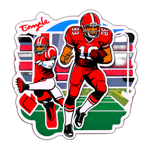 Action-Packed Touchdown Celebration Sticker