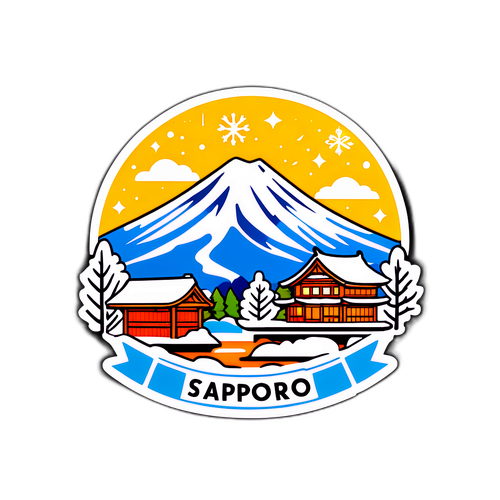 冬の札幌の風景ステッカー