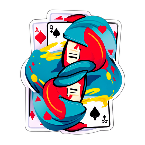 Kreative Illustrationen von Spielkarten und Charakteren aus 'Squid Game'