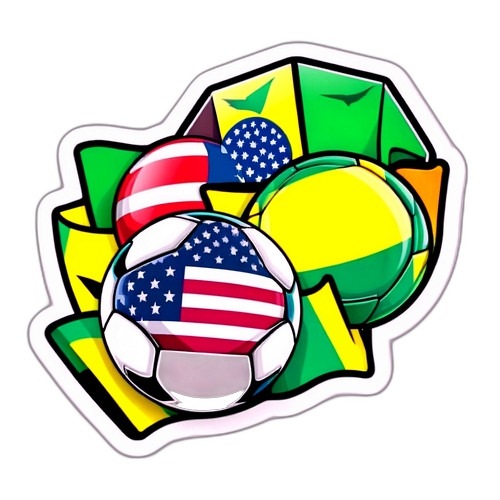 Soccer Ball and Flags Sticker