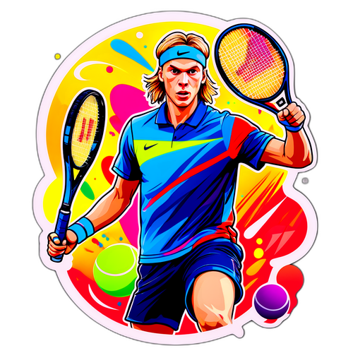 Sportklistermärke med Shapovalov i tennispose