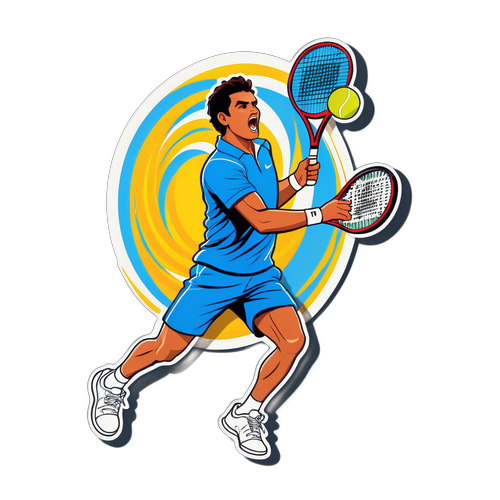 Energetisk badge af Carlos Alcaraz i svinget