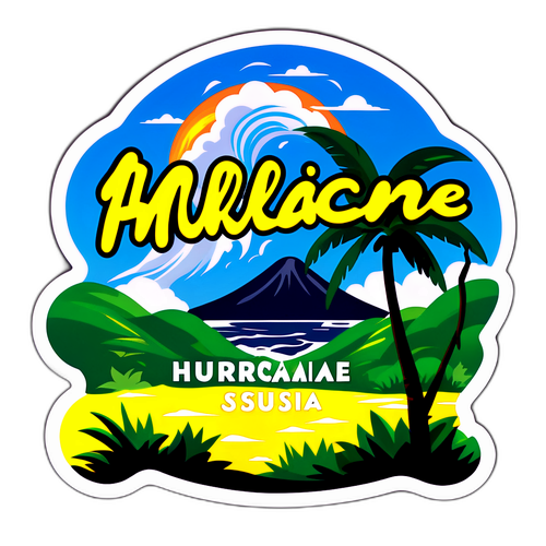 Jamaikaanse Landschap met Tekst 'Hurricane Melissa is Aan het Naderen!'