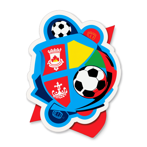 Sticker cu mingile de fotbal și echipamentele echipelor Las Palmas și Rayo