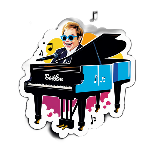 Autocollant émotionnel d'Elton John